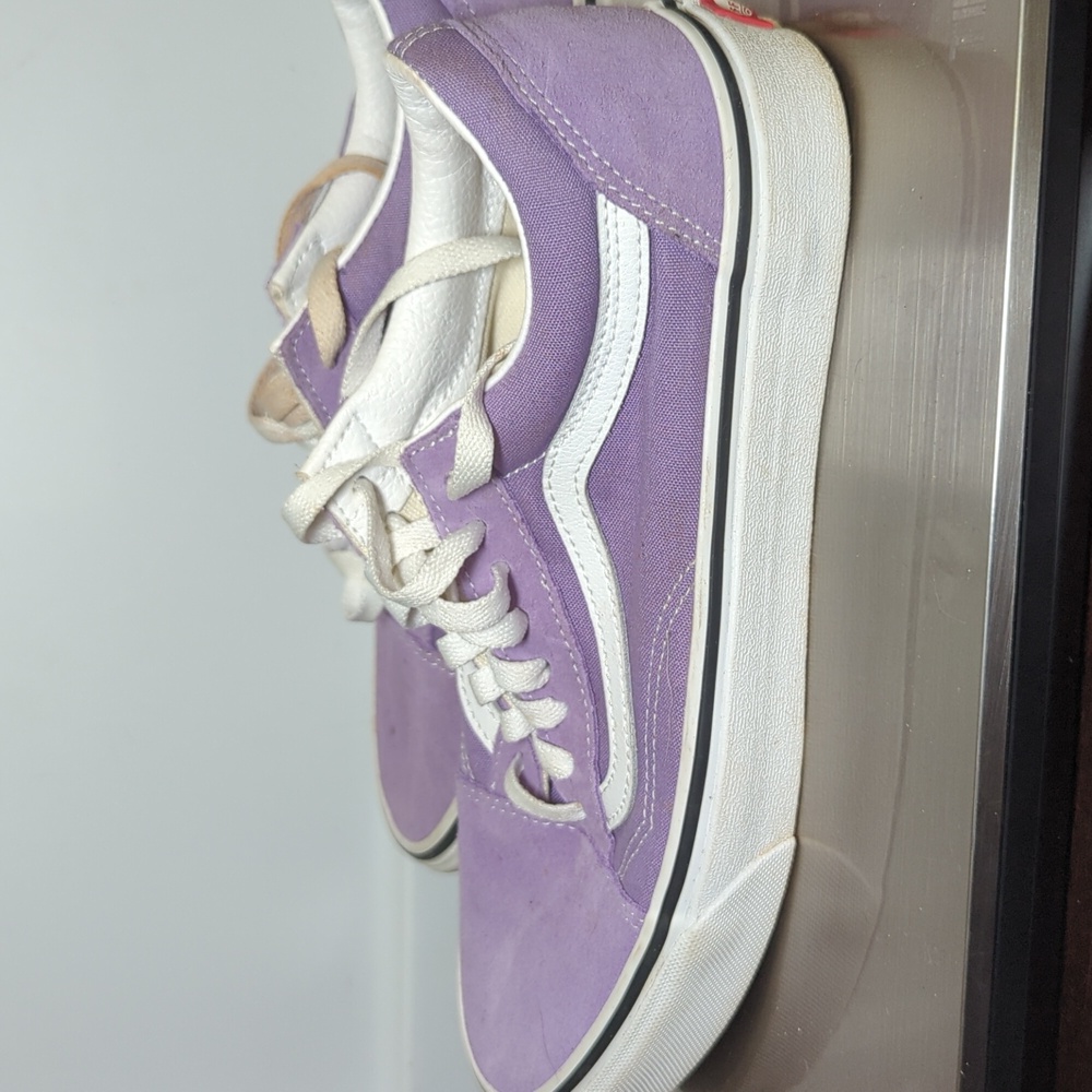 Vans Old Skool Low-Top Sneakers Purple + White Men's Size 9 Women's Size 10.5 - Picture 5 of 9